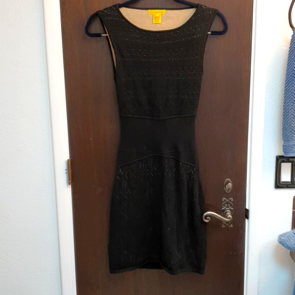 Cotton silk pointelle knit Catherine Malandrino dress P